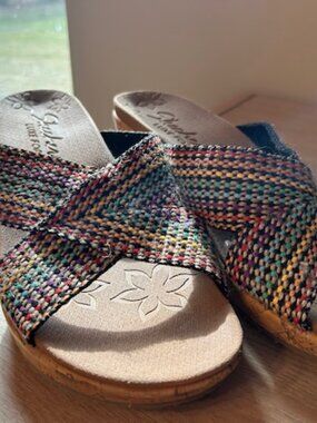 Skechers Multicolor Criss Cross Cork Wedges